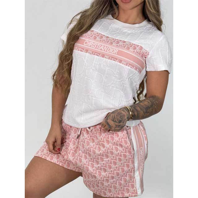 Fashion Embossing Casual Short Set