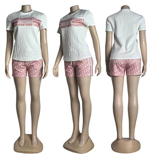 Fashion Embossing Casual Short Set
