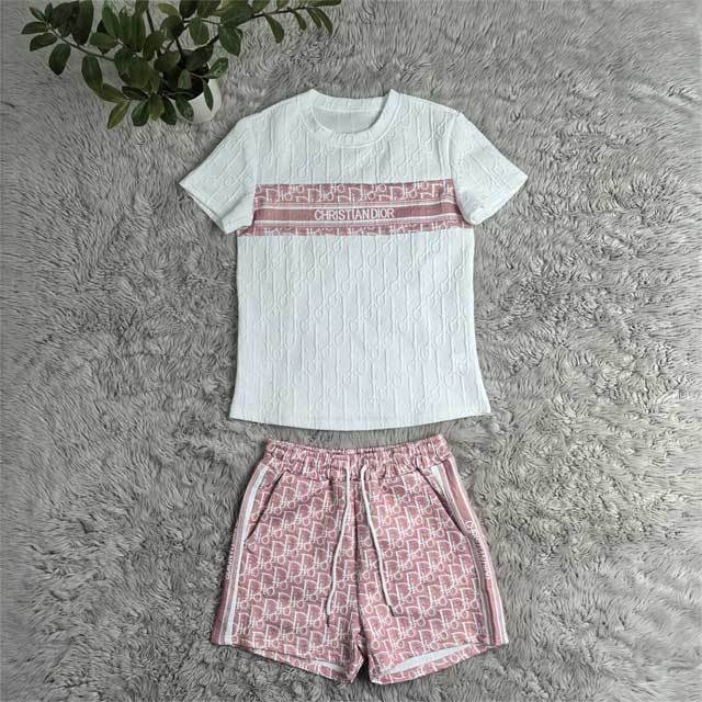 Fashion Embossing Casual Short Set