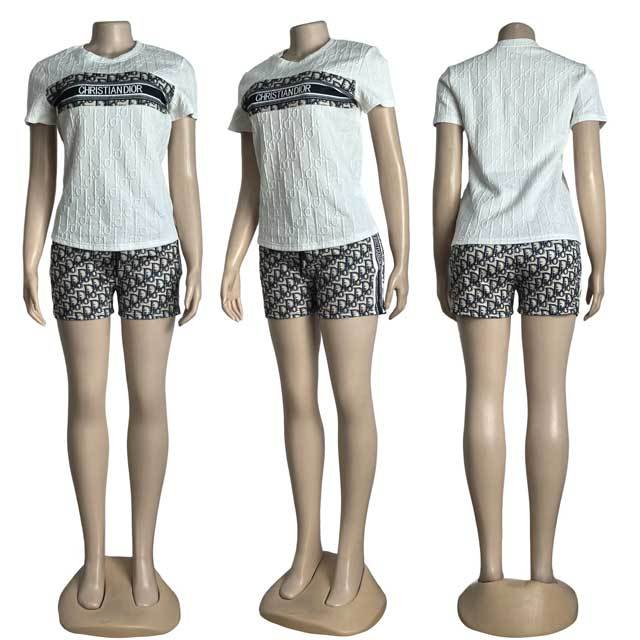 Fashion Embossing Casual Short Set