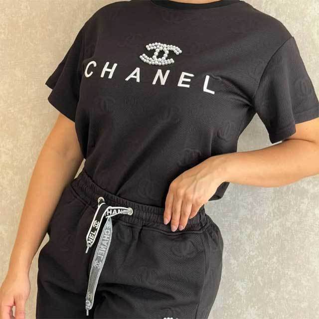 Fashion Embossing Pearl Casual Short Set