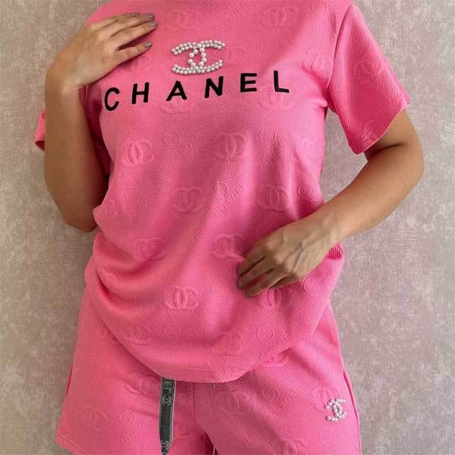 Fashion Embossing Pearl Casual Short Set