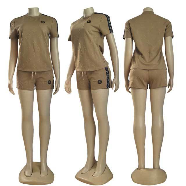 Fashion Embossing Women Short Set