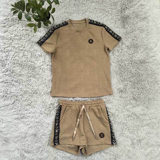 Fashion Embossing Women Short Set