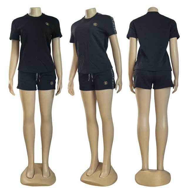 Fashion Embossing Women Short Set
