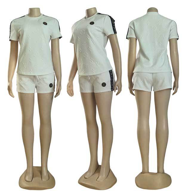 Fashion Embossing Women Short Set