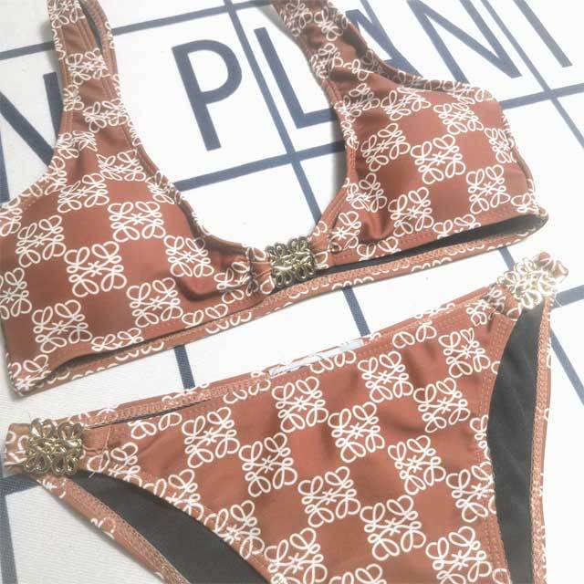 Metal Logo Printed Fashion Tankinis Set