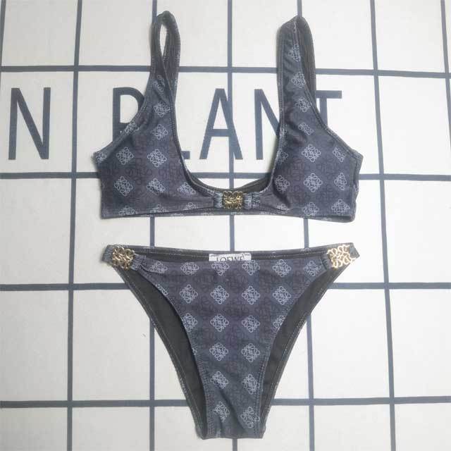 Metal Logo Printed Fashion Tankinis Set