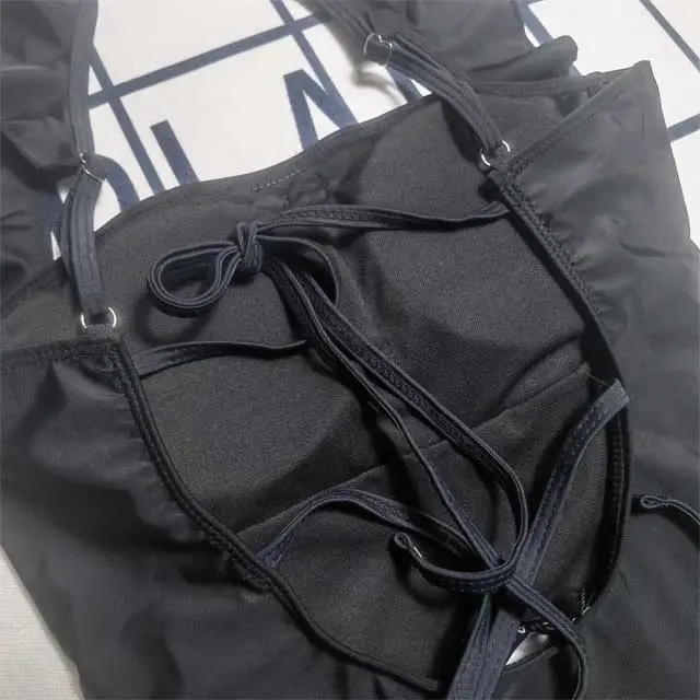 Strappy Backless One Piece Swimwear