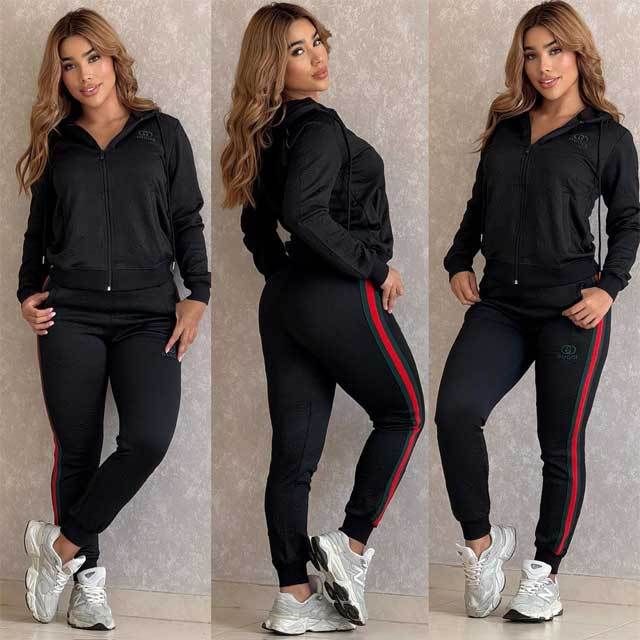 Striped Fashion Hooded Jogging Suit