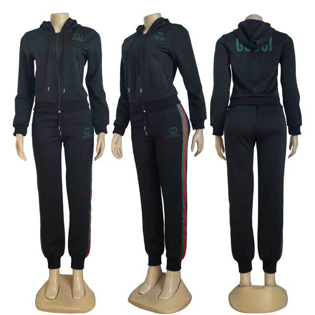 Striped Fashion Hooded Jogging Suit