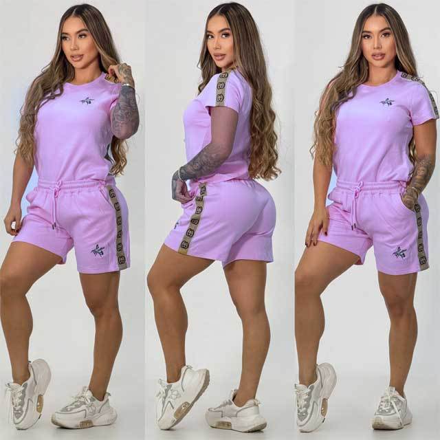 Embroidery Fashion Casual Short Set