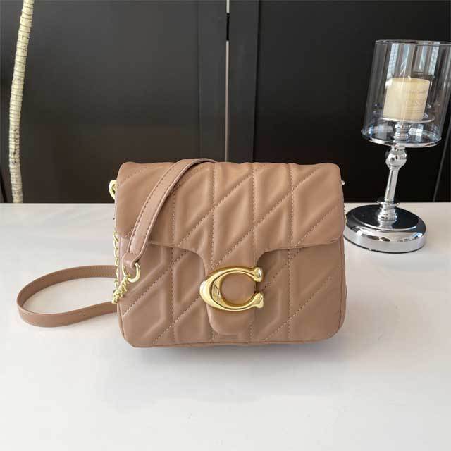 Leather Metal Logo Messenger Bag