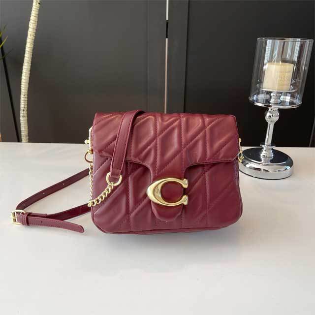 Leather Metal Logo Messenger Bag
