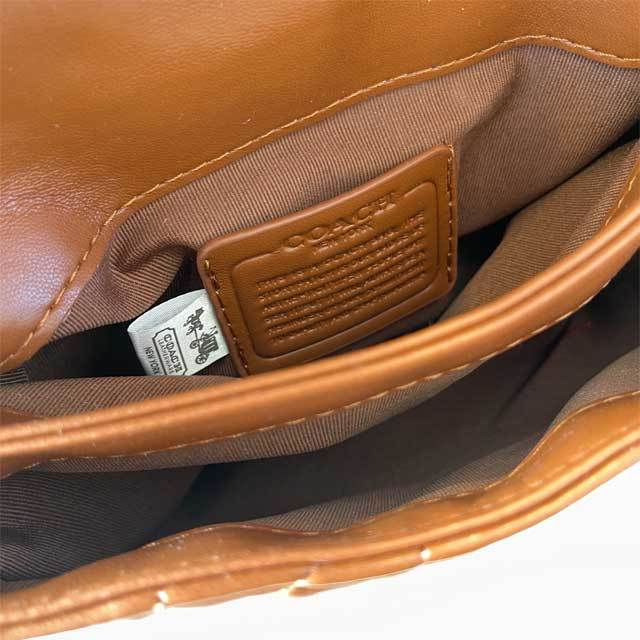 Leather Metal Logo Messenger Bag