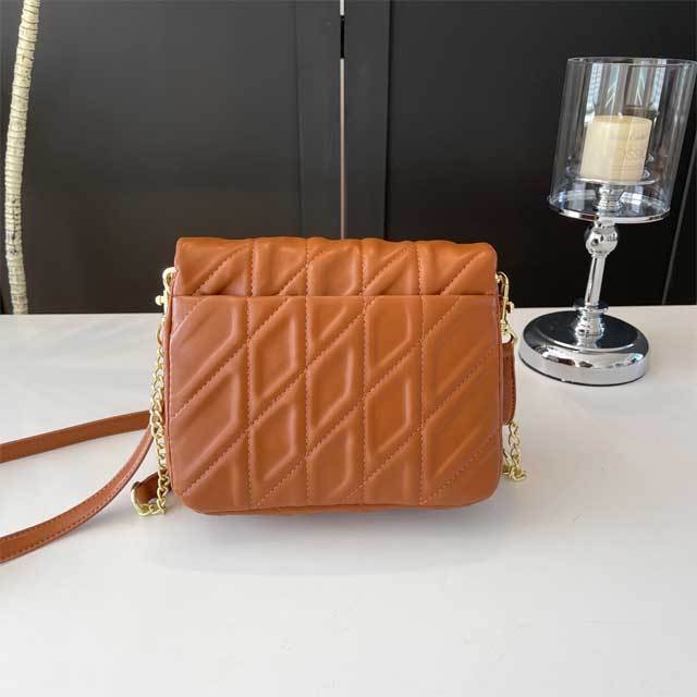 Leather Metal Logo Messenger Bag