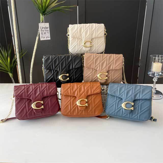 Leather Metal Logo Messenger Bag
