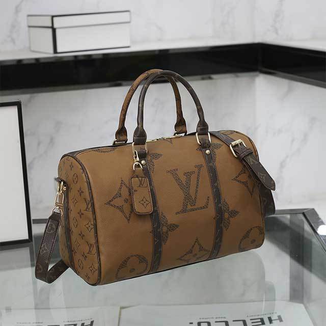 Leather Printed Crossbody Travel Bag