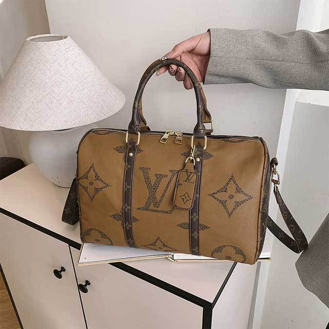Leather Printed Crossbody Travel Bag