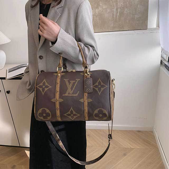 Leather Printed Crossbody Travel Bag