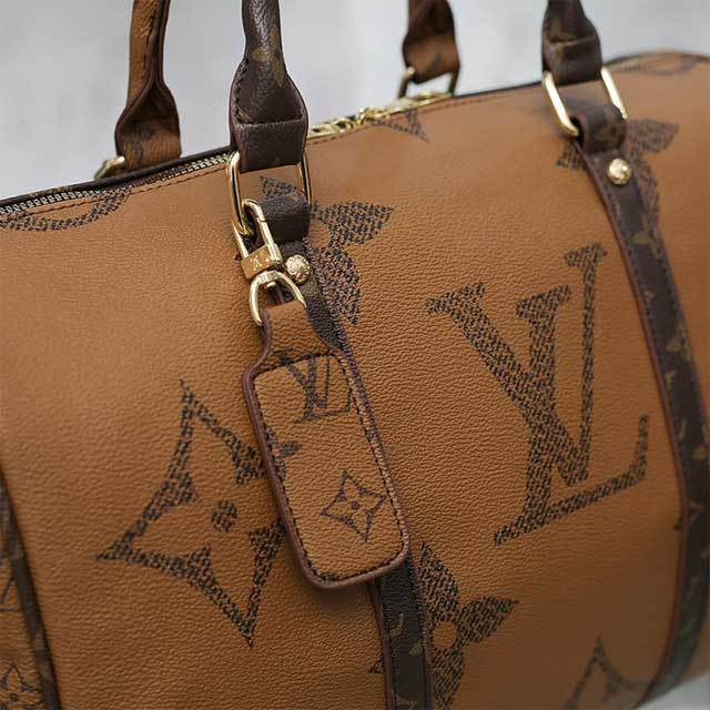 Leather Printed Crossbody Travel Bag