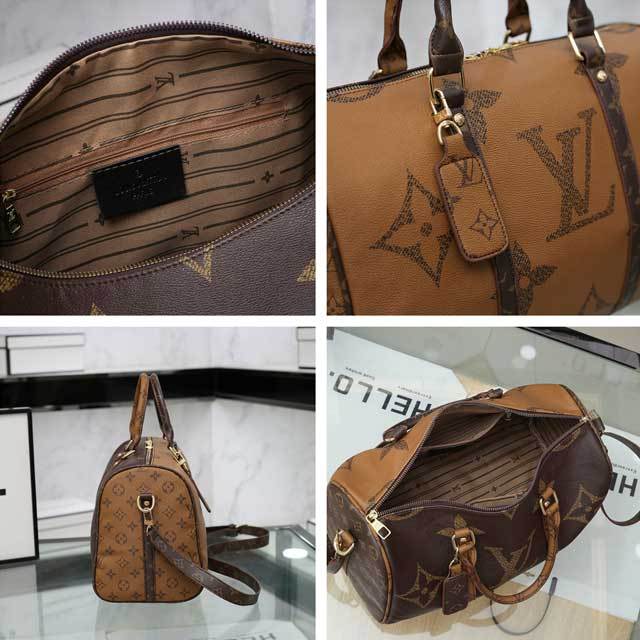 Leather Printed Crossbody Travel Bag