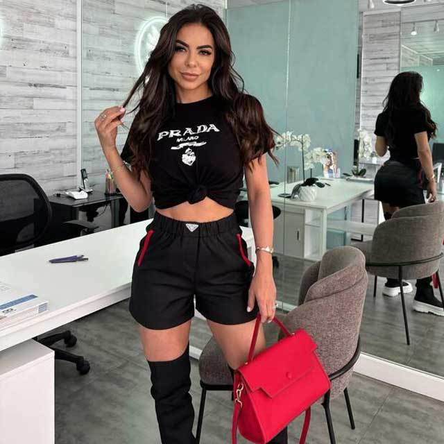 Embroidery Women Casual Short Set