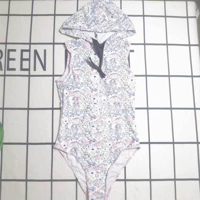 Fashion Print Hooded One Piece Swimwear