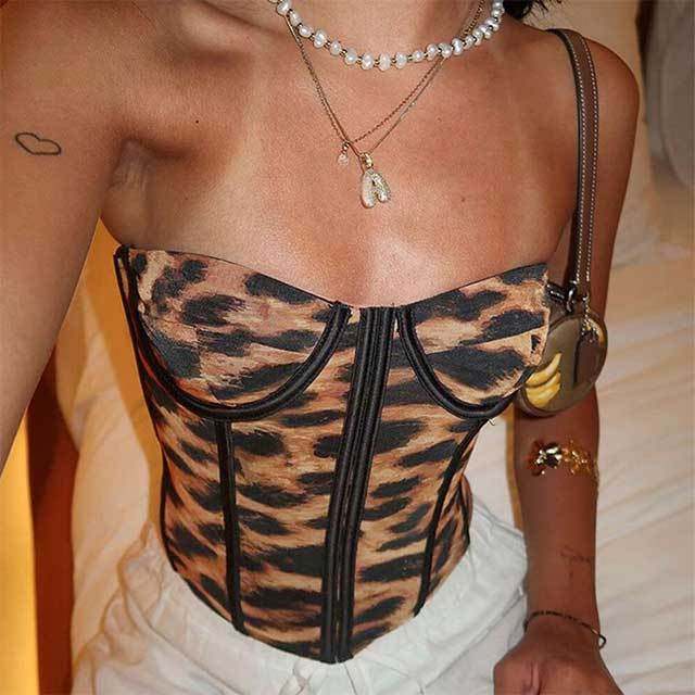 Leopard Printed Corset Top