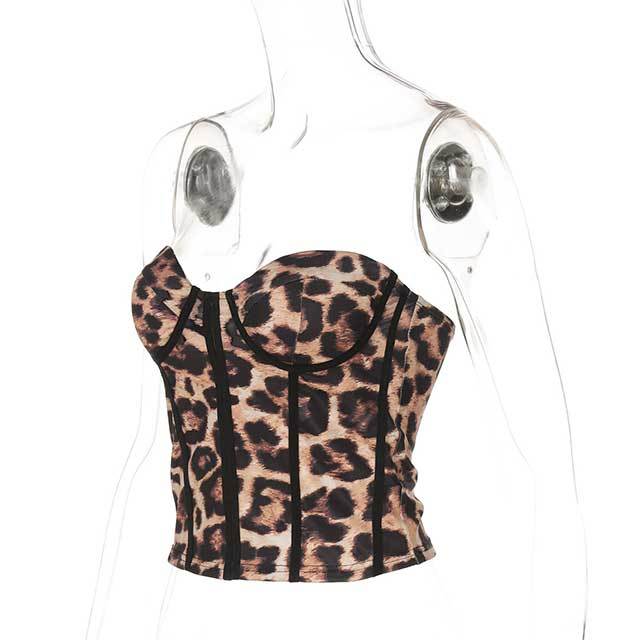 Leopard Printed Corset Top