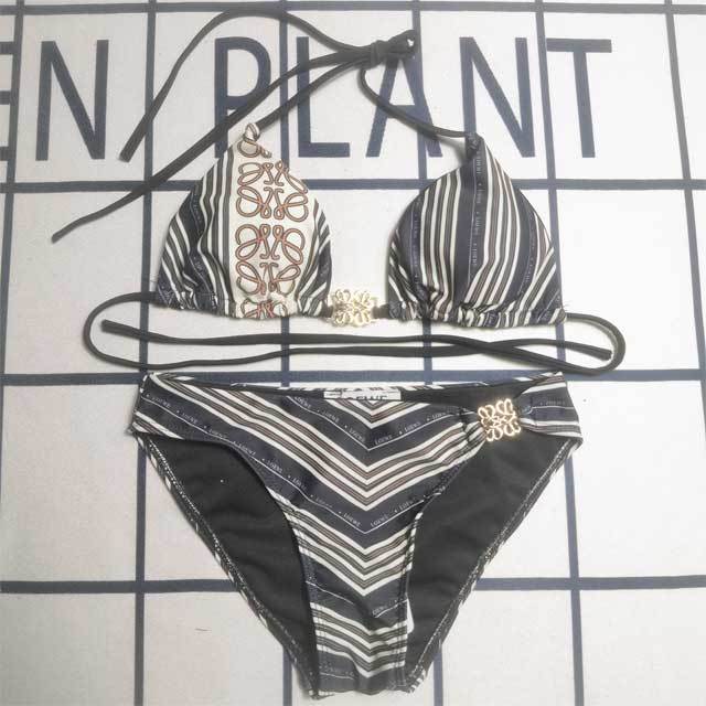 Metal Logo Printed Fashion Bikini Set