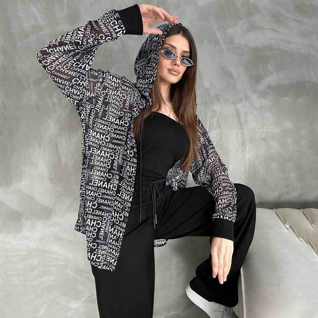 Fashion Printed Hooded Sun Protection Jacket