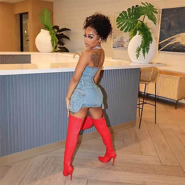 Halter Neck Tube Denim Top Mini Skirt Set