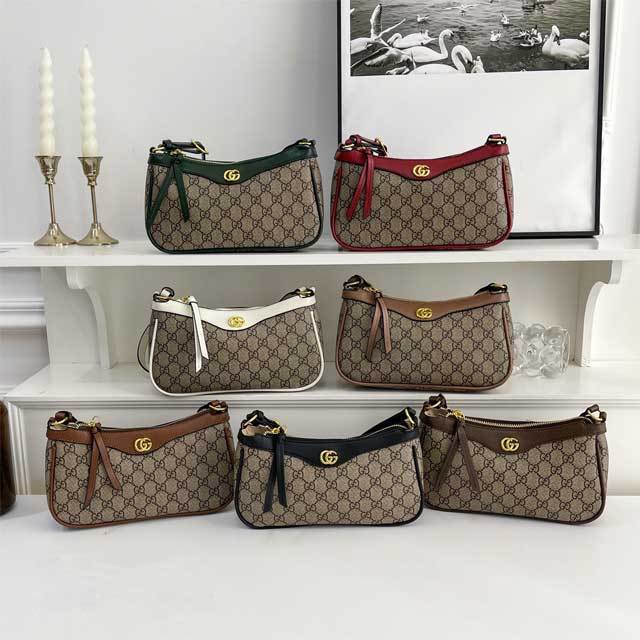 Metal Logo Leather Fashion Underarm Bag