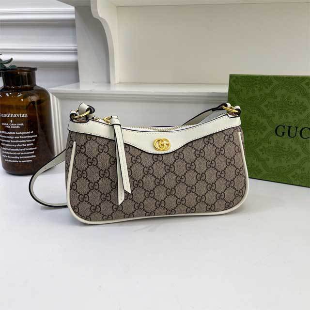 Metal Logo Leather Fashion Underarm Bag