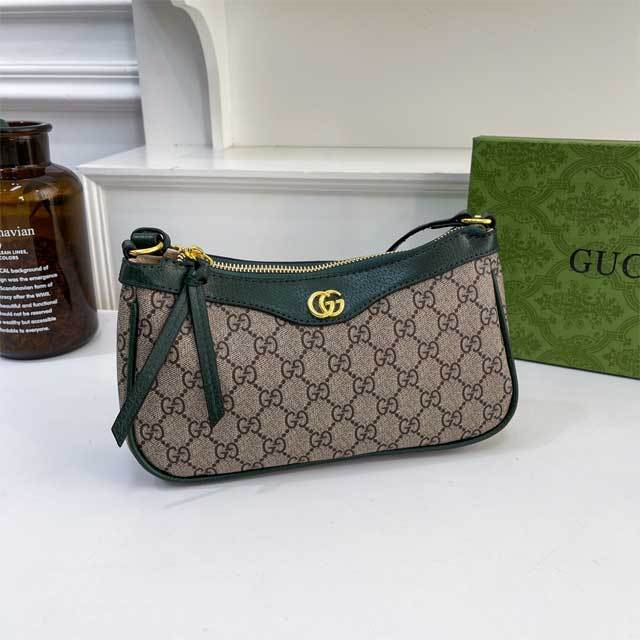 Metal Logo Leather Fashion Underarm Bag