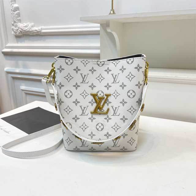 Metal Logo Leather Printed Crossbody Bag