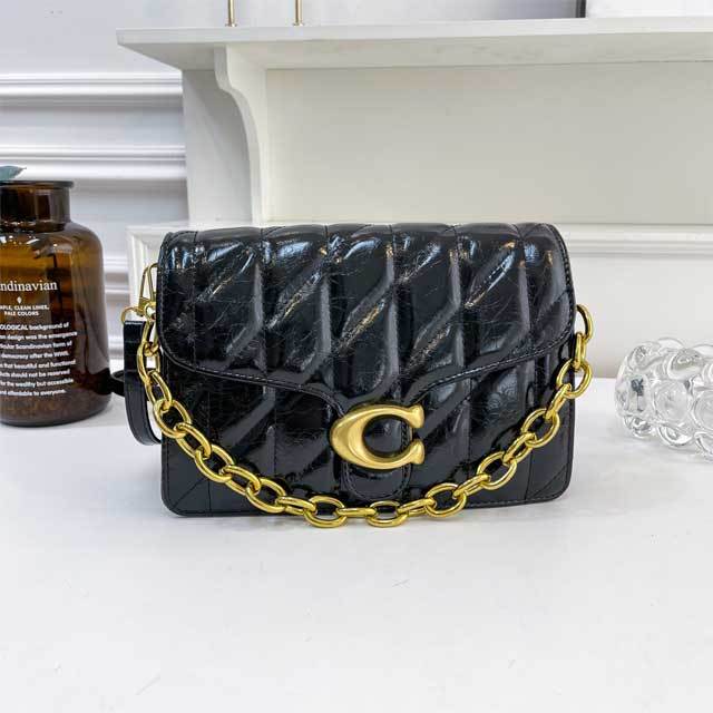 Metal Logo Leather Fashion Messenger Bag