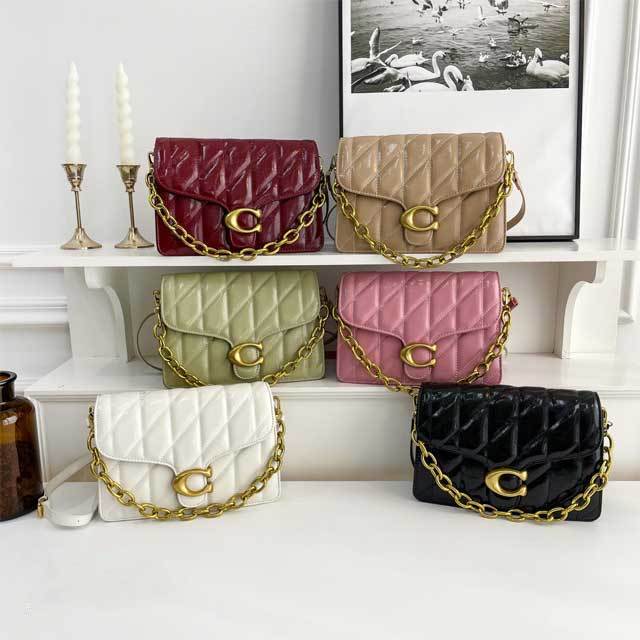 Metal Logo Leather Fashion Messenger Bag