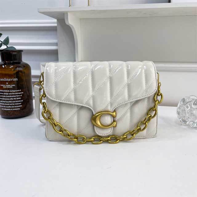 Metal Logo Leather Fashion Messenger Bag