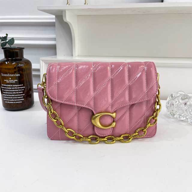 Metal Logo Leather Fashion Messenger Bag