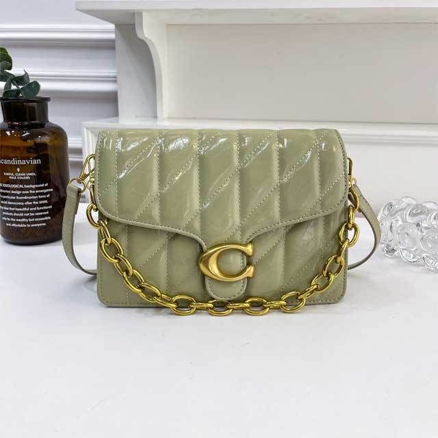 Metal Logo Leather Fashion Messenger Bag