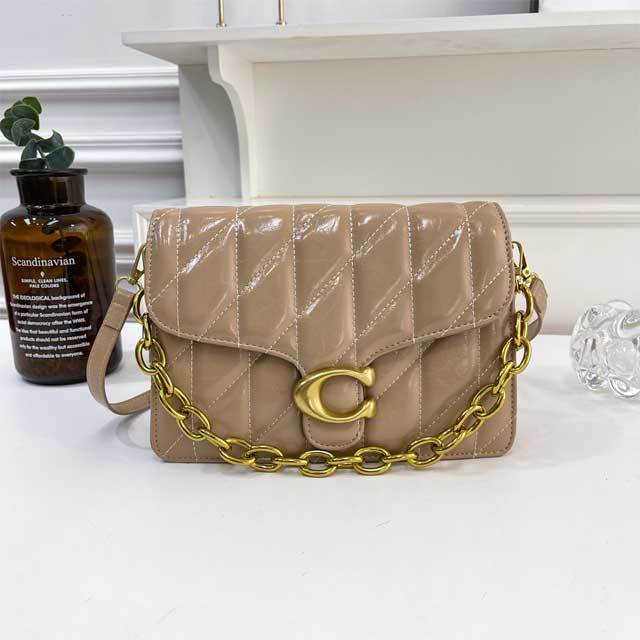 Metal Logo Leather Fashion Messenger Bag