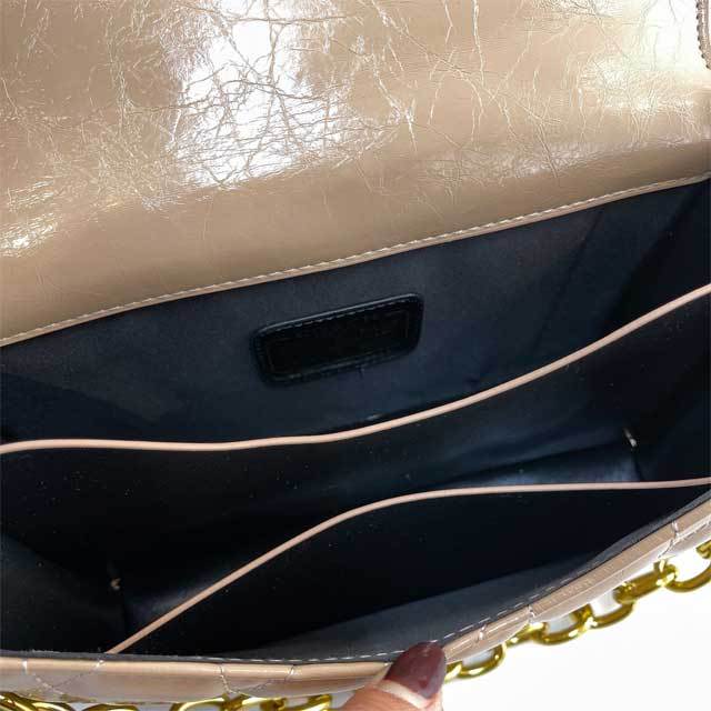Metal Logo Leather Fashion Messenger Bag