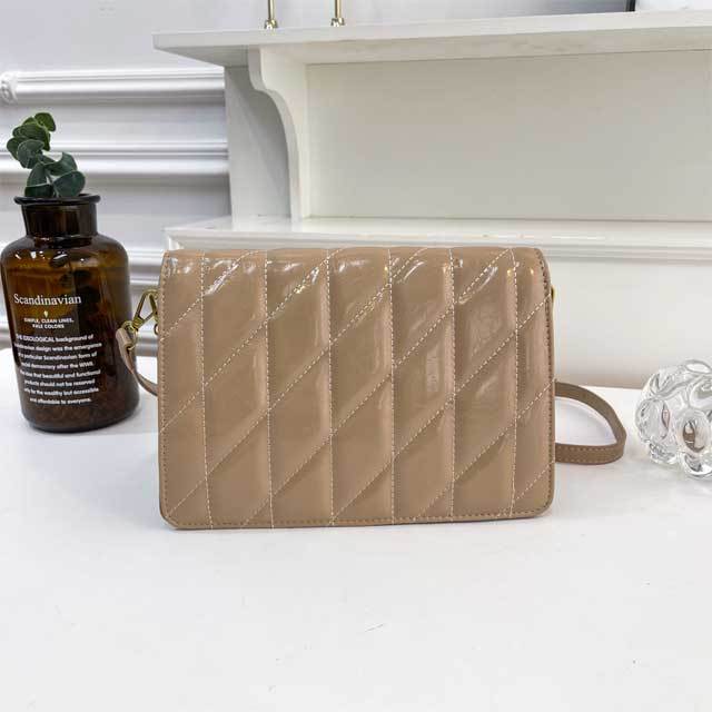 Metal Logo Leather Fashion Messenger Bag