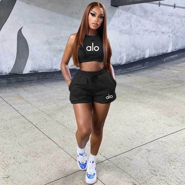 Letter Print Sport Short Set