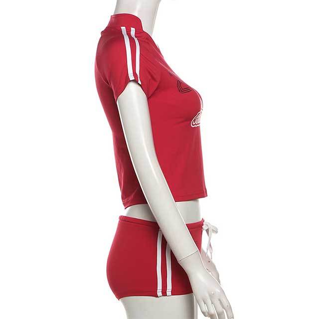 Letters Printed Jogging Style Short Set 2 Pieces