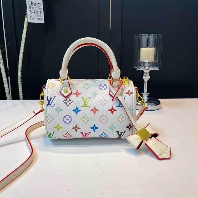 Printed Leather Fashion Crossbody Boston Bag