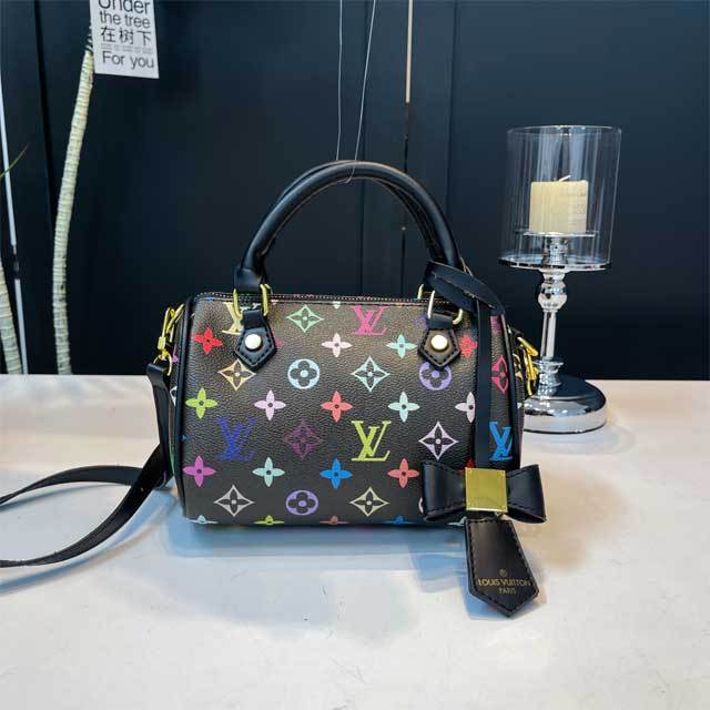 Printed Leather Fashion Crossbody Boston Bag