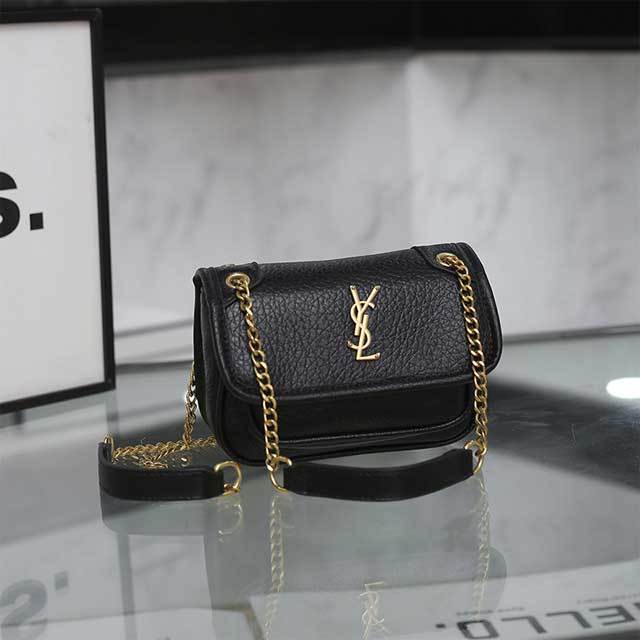 Metal Logo Leather Fashion Crossbody Bag